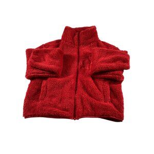 Old Navy XS Womens Petite Red Sherpa Fleece Jacket turtleneck NWT Winter Soft